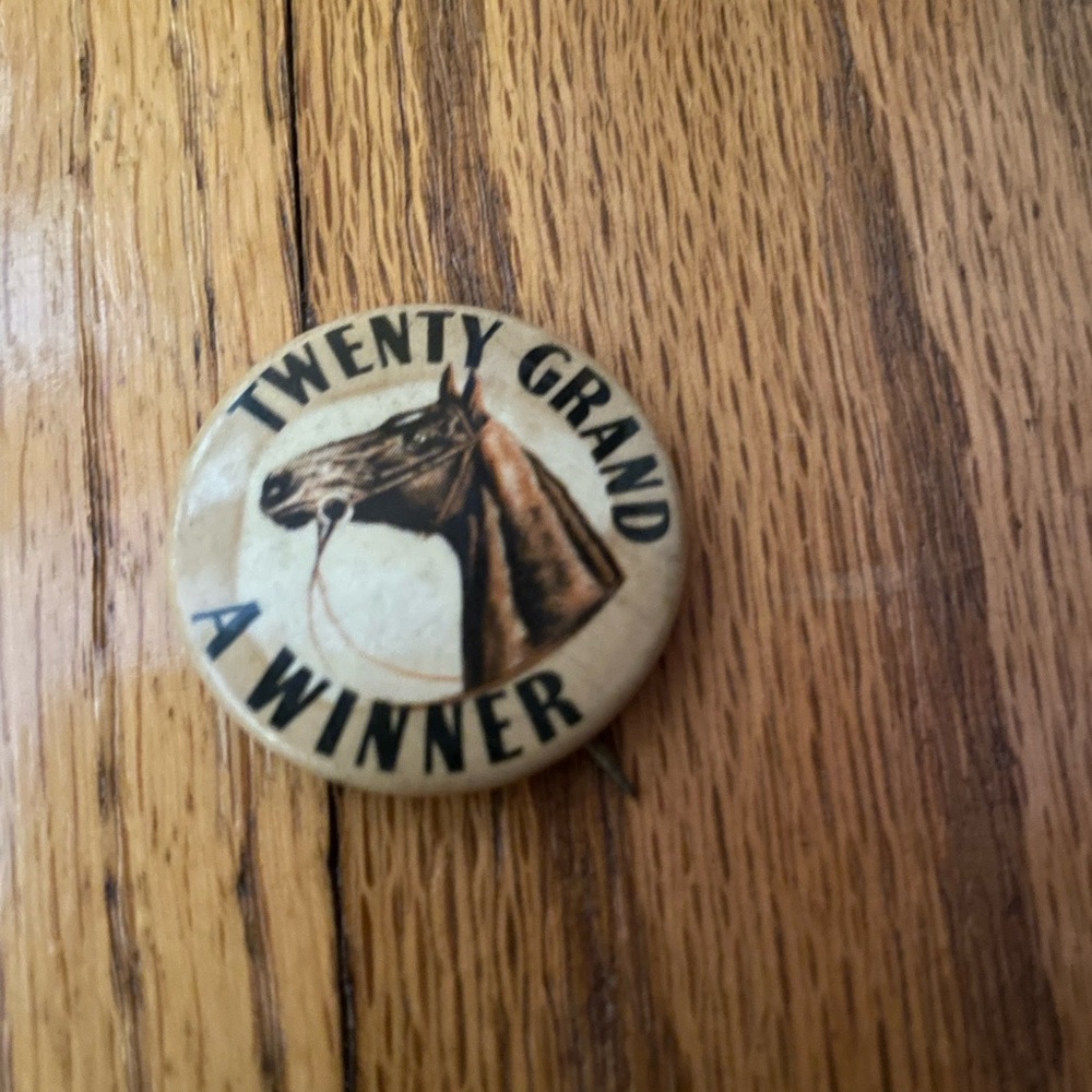 Vintage Horse Racing Button